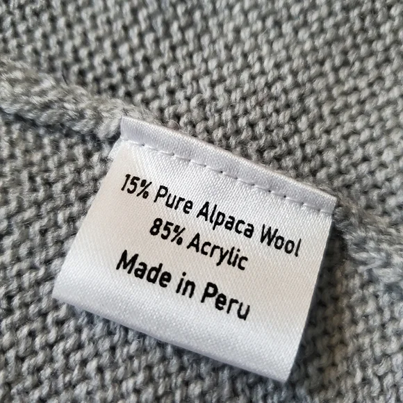 AMERICAN SOUTH SIDE Peruvian Alpaca Wool Blend Zip Sweater L - Picture 7 of 11